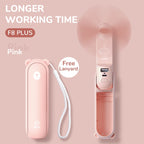 Portable Fan Mini Handheld Fan USB  Recharge Hand Held Small Pocket Fan with Power Bank Flashlight Feature