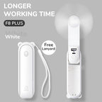 Portable Fan Mini Handheld Fan USB  Recharge Hand Held Small Pocket Fan with Power Bank Flashlight Feature